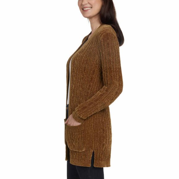 NWT Matty M Women's Knit Chanelle Comfort Fit Cardigan Tan Size S $60 AA114 - Picture 3 of 3